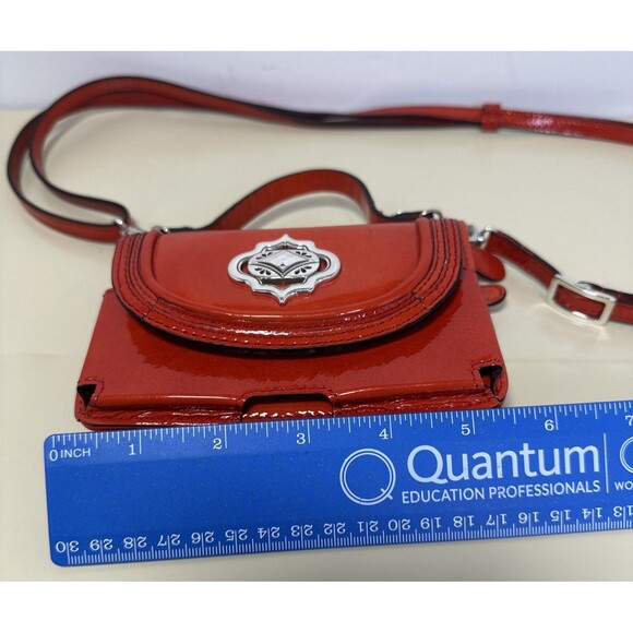 Brighton Mini Handle Bag Removable Crossbody Strap Patent Leather Red Rare - Picture 8 of 13